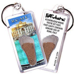 Load image into Gallery viewer, Rome, Italy FootWhere® Souvenir Keychain. Made in USA-FootWhere® Souvenirs