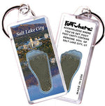 Load image into Gallery viewer, Salt Lake City FootWhere® Souvenir Keychains. 6 Piece Set. Made in USA - FootWhere® Souvenir Shop