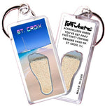 Load image into Gallery viewer, St. Croix, U.S.V.I. FootWhere® Souvenir Key Chain. 72 pieces/6 assorted styles.-FootWhere® Souvenirs