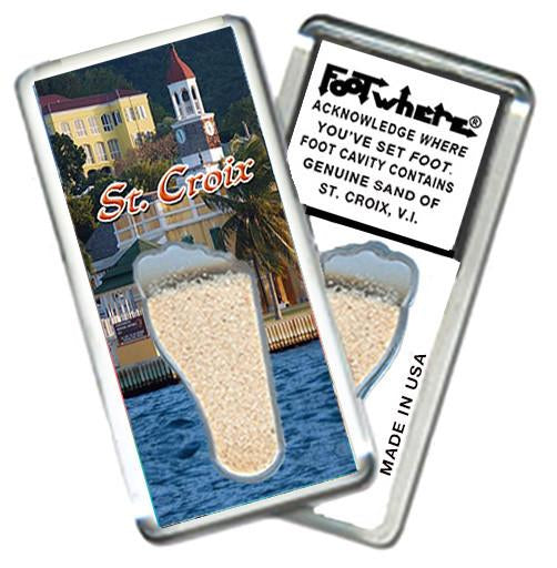 St. Croix, U.S.V.I. FootWhere® Souvenir Magnet. 72 pieces/6 assorted styles.-FootWhere® Souvenirs
