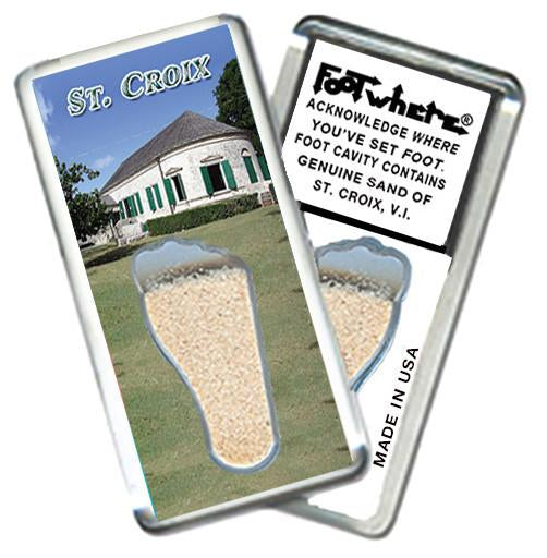 St. Croix, U.S.V.I. FootWhere® Souvenir Magnet. 72 pieces/6 assorted styles.-FootWhere® Souvenirs