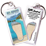 Load image into Gallery viewer, St. John, V.I. FootWhere® Souvenir Keychain. Made in USA-FootWhere® Souvenirs