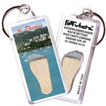 Load image into Gallery viewer, St. Thomas, V.I. FootWhere® Souvenir Key Chain. Made in USA-FootWhere® Souvenirs