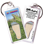 Load image into Gallery viewer, St. Thomas, V.I. FootWhere® Souvenir Key Chain. Made in USA-FootWhere® Souvenirs