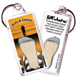 Load image into Gallery viewer, Turks & Caicos FootWhere® Souvenir Keychain. 72 pieces/ 6 assorted styles.-FootWhere® Souvenirs