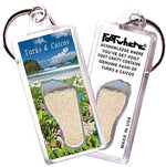 Load image into Gallery viewer, Turks & Caicos FootWhere® Souvenir Keychain. 72 pieces/ 6 assorted styles.-FootWhere® Souvenirs