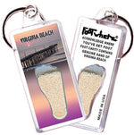 Load image into Gallery viewer, Virginia Beach FootWhere® Souvenir Keychains. 6 Piece Set. Made in USA - FootWhere® Souvenir Shop