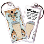 Load image into Gallery viewer, Virginia Beach FootWhere® Souvenir Keychains. 6 Piece Set. Made in USA - FootWhere® Souvenir Shop