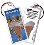 Load image into Gallery viewer, Williamsburg FootWhere® Souvenir Keychains. 6 Piece Set. Made in USA - FootWhere® Souvenir Shop