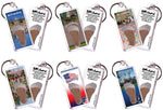 Load image into Gallery viewer, Williamsburg FootWhere® Souvenir Keychains. 6 Piece Set. Made in USA - FootWhere® Souvenir Shop