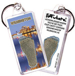 Load image into Gallery viewer, Wilmington FootWhere® Souvenir Keychains. 6 Piece Set. Made in USA - FootWhere® Souvenir Shop