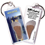 Load image into Gallery viewer, Wichita FootWhere® Souvenir Keychains. 6 Piece Set. Made in USA - FootWhere® Souvenir Shop
