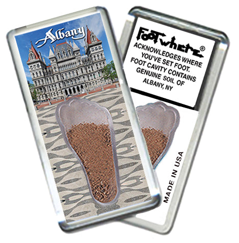 Albany, NY FootWhere® Souvenir Magnet. 72 pieces/ 6 assorted styles.