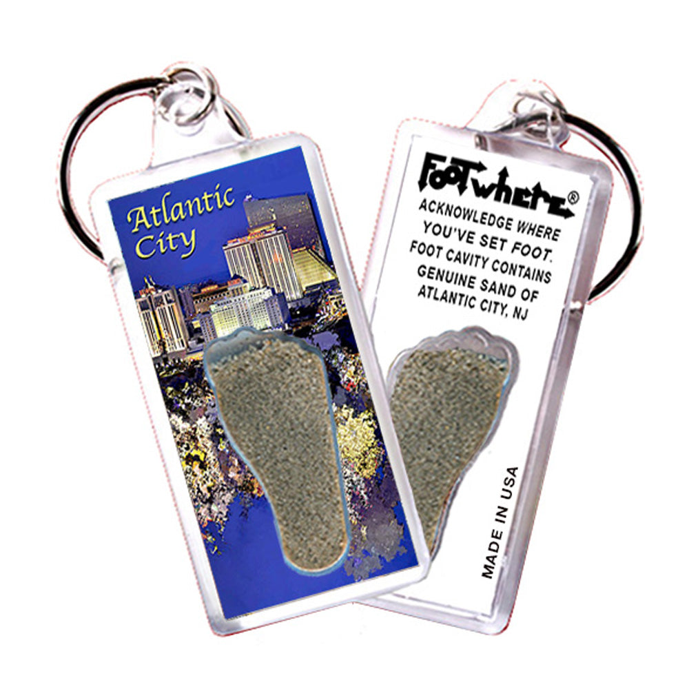 Atlantic City FootWhere® Souvenir Keychain. 72 pieces/ 6 assorted styles.