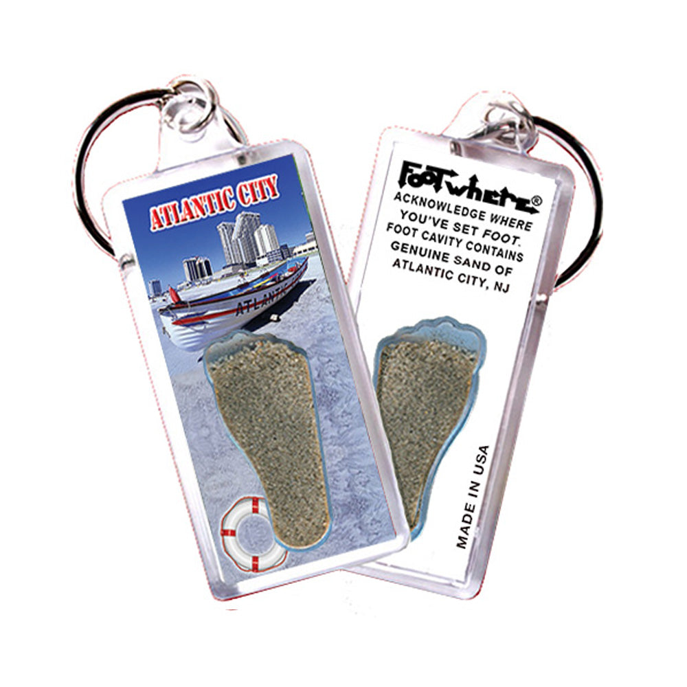 Atlantic City FootWhere® Souvenir Keychain. 72 pieces/ 6 assorted styles.