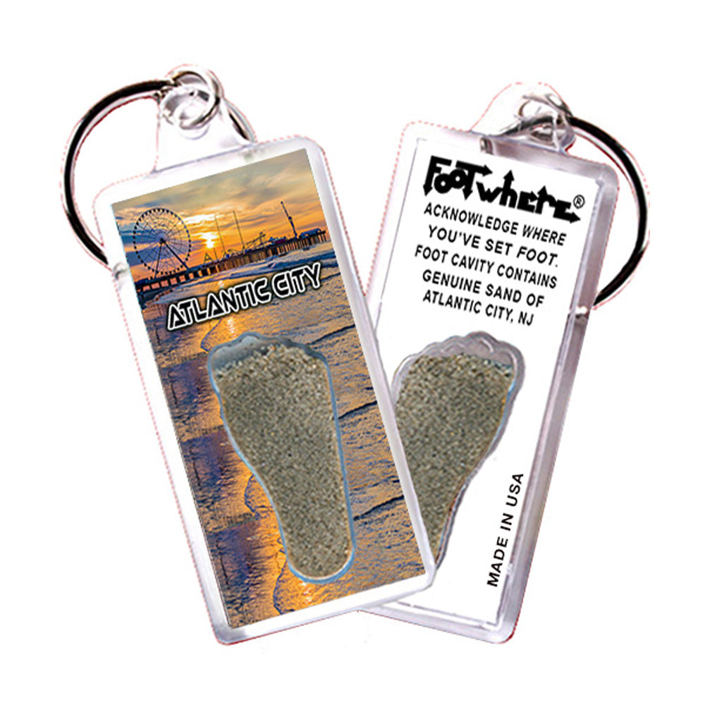 Atlantic City FootWhere® Souvenir Keychain. 72 pieces/ 6 assorted styles.