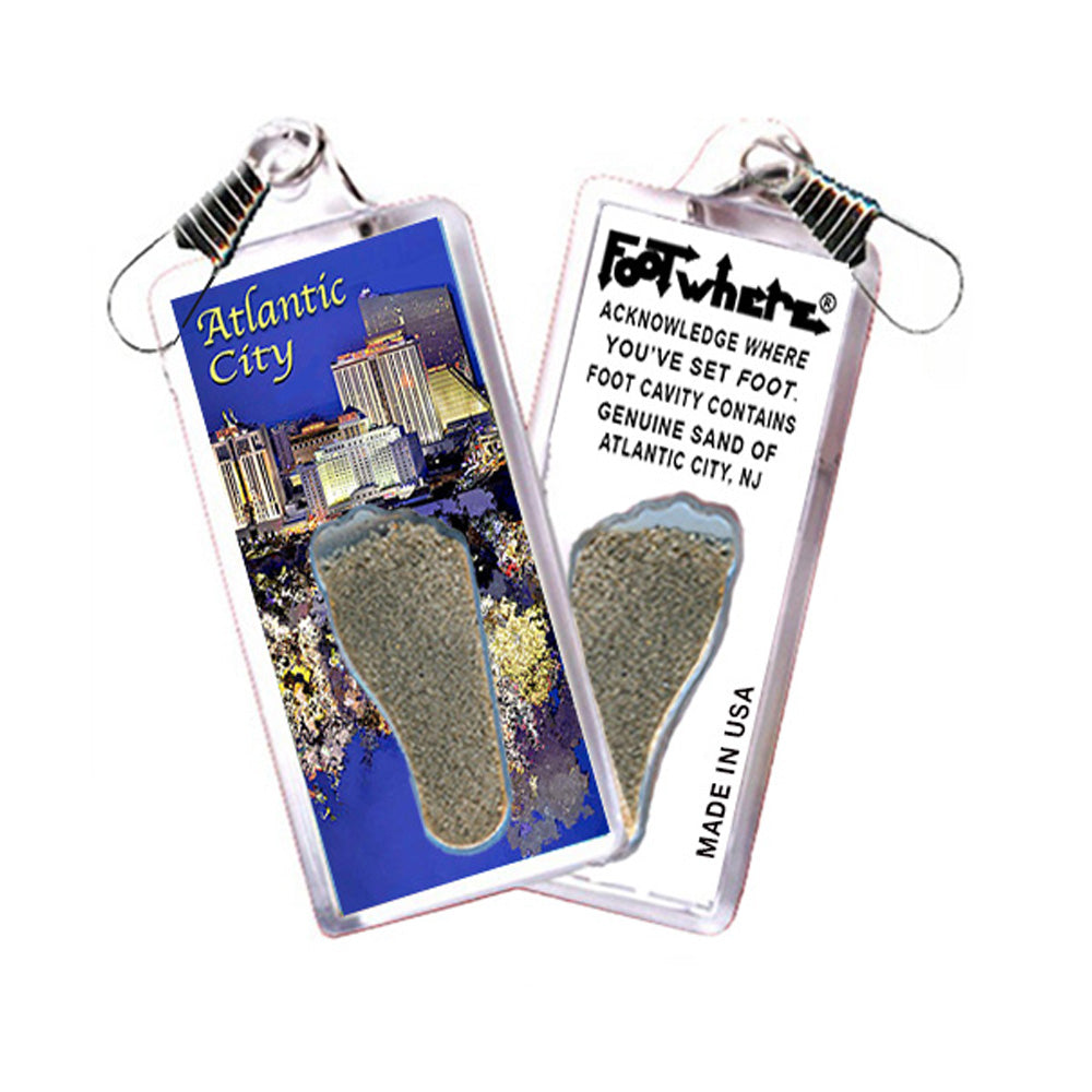 Atlantic City FootWhere® Souvenir Zipper-Pull. 72 pieces/ 6 assorted styles.