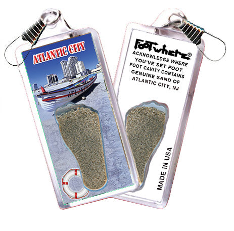 Atlantic City FootWhere® Souvenir Zipper-Pull. 72 pieces/ 6 assorted styles.