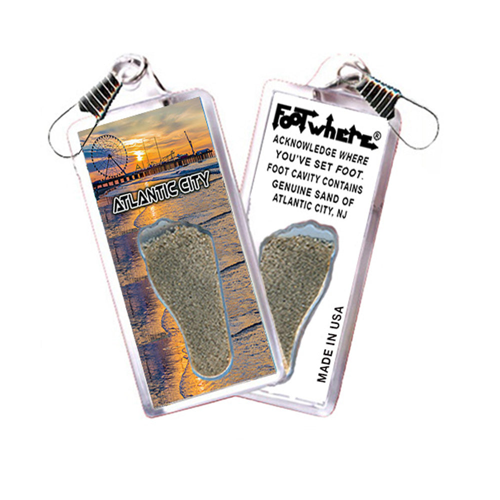 Atlantic City FootWhere® Souvenir Zipper-Pull. 72 pieces/ 6 assorted styles.