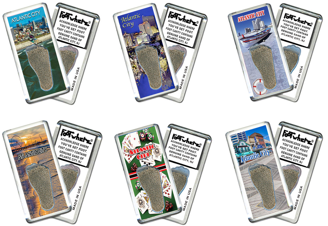 Atlantic City FootWhere® Souvenir Magnet. 72 pieces/ 6 assorted styles.