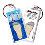 Anguilla FootWhere® Souvenir Keychains. 72 pieces/6 assorted styles.