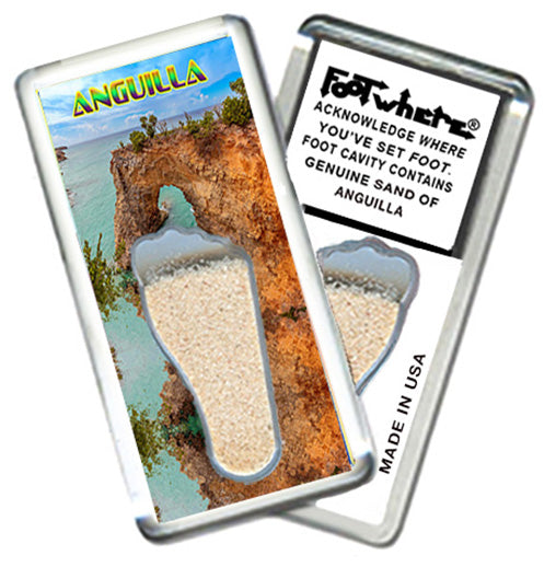Anguilla FootWhere® Souvenir Magnets. 72 pieces/6 assorted styles.