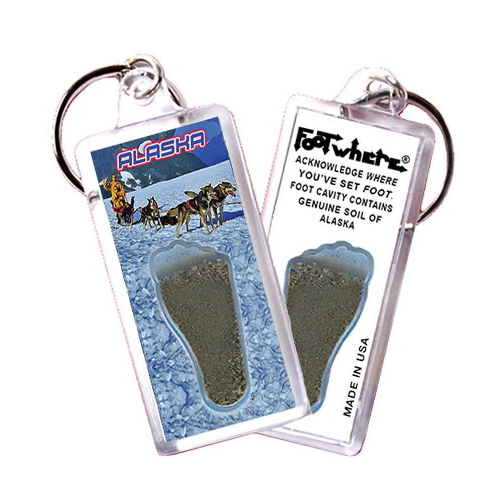 Alaska FootWhere® Souvenir Keychain. 72 pieces/ 6 assorted styles.