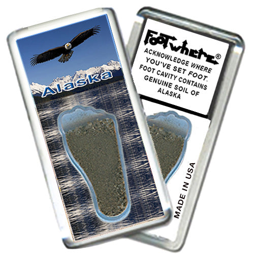 Alaska FootWhere® Souvenir Magnets. 72 pieces/ 6 assorted styles.