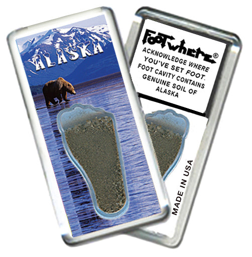 Alaska FootWhere Souvenir Magnet. 72 pieces/6 assorted styles.