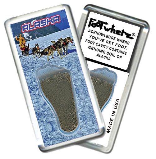 Alaska FootWhere Souvenir Magnet. 72 pieces/6 assorted styles.
