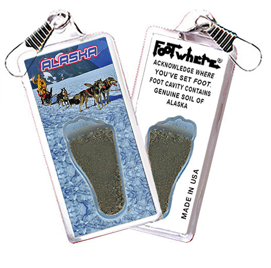 Alaska FootWhere Souvenir Zipper-Pull. 72 pieces/6 assorted styles.