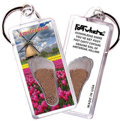 Amsterdam FootWhere® Souvenir Keychains. 72 pieces/6 assorted styles.