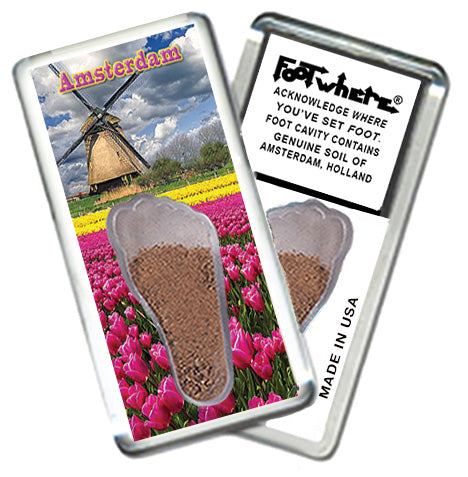 Amsterdam FootWhere® Souvenir Magnets. 72 pieces/6 assorted styles.