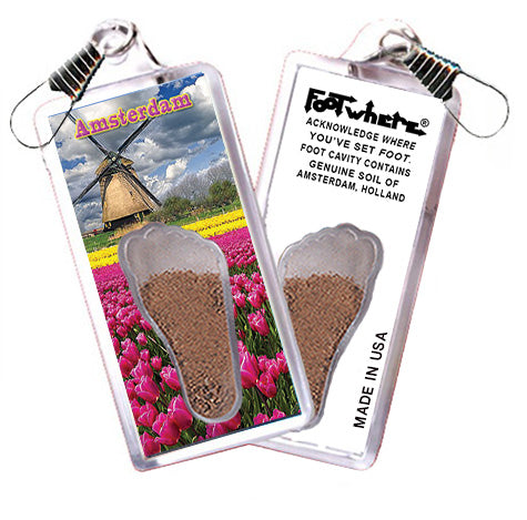 Amsterdam FootWhere Souvenir Zipper-Pulls. 72 pieces/6 assorted styles.