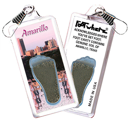 Amarillo FootWhere® Souvenir Zipper-Pull. 72 pieces/6 assorted styles.