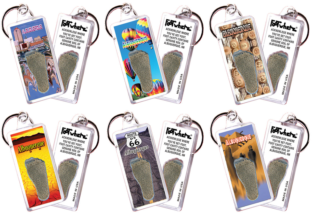 Albuquerque FootWhere® Souvenir Keychain. 72 pieces/ 6 assorted styles.