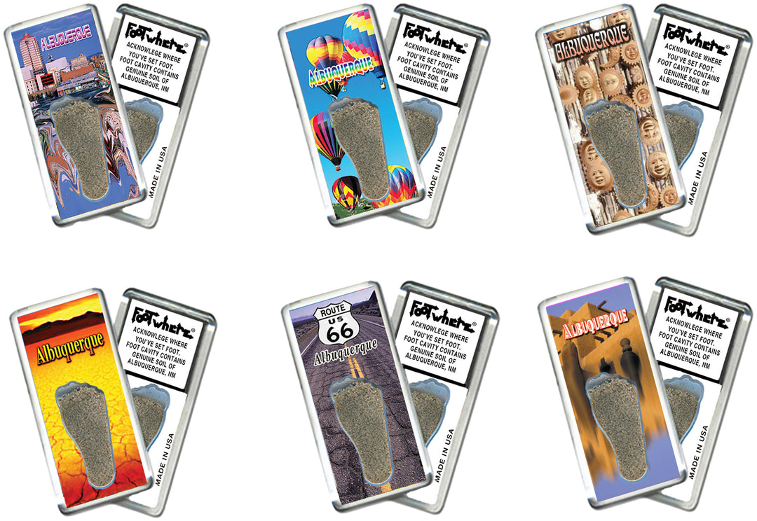 Albuquerque FootWhere® Souvenir Magnets. 72 pieces/ 6 assorted styles.