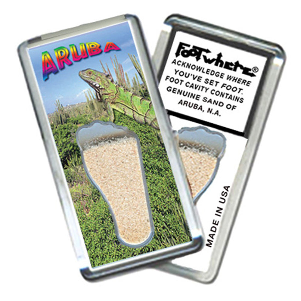 Aruba FootWhere® Souvenir Magnets. 72 pieces/6 assorted styles.