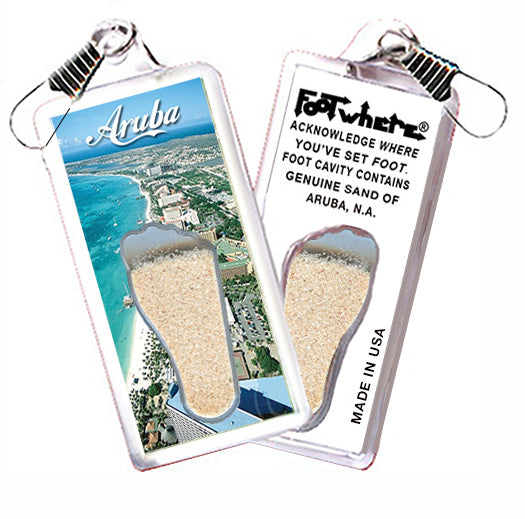 Aruba FootWhere® Souvenir Zipper-Pull. 72 pieces/6 assorted styles.