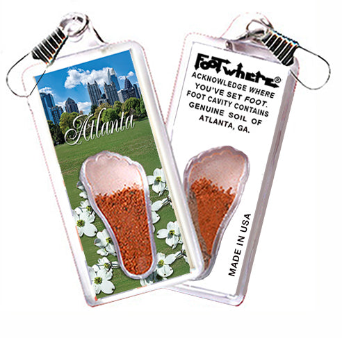 Atlanta FootWhere® Souvenir Zipper-Pull. 72 pieces/ 6 assorted styles.