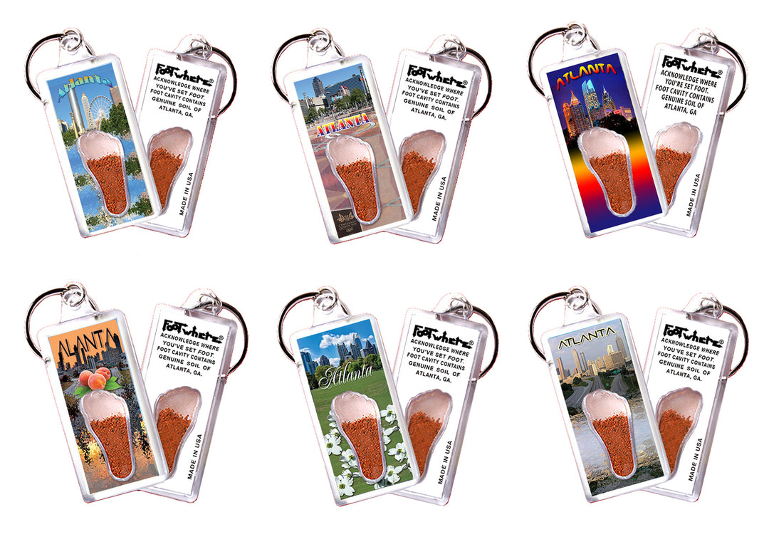 Atlanta FootWhere® Souvenir Keychain. 72 pieces/ 6 assorted styles.