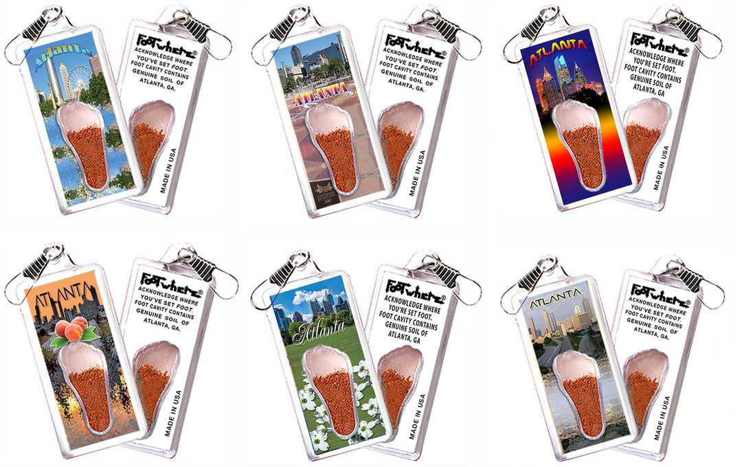 Atlanta FootWhere® Souvenir Zipper-Pull. 72 pieces/ 6 assorted styles.