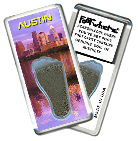 Austin FootWhere® Souvenir Magnet. 72 pieces/6 assorted styles.