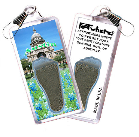 Austin FootWhere® Souvenir Zipper-Pull. 72 pieces/6 assorted styles.