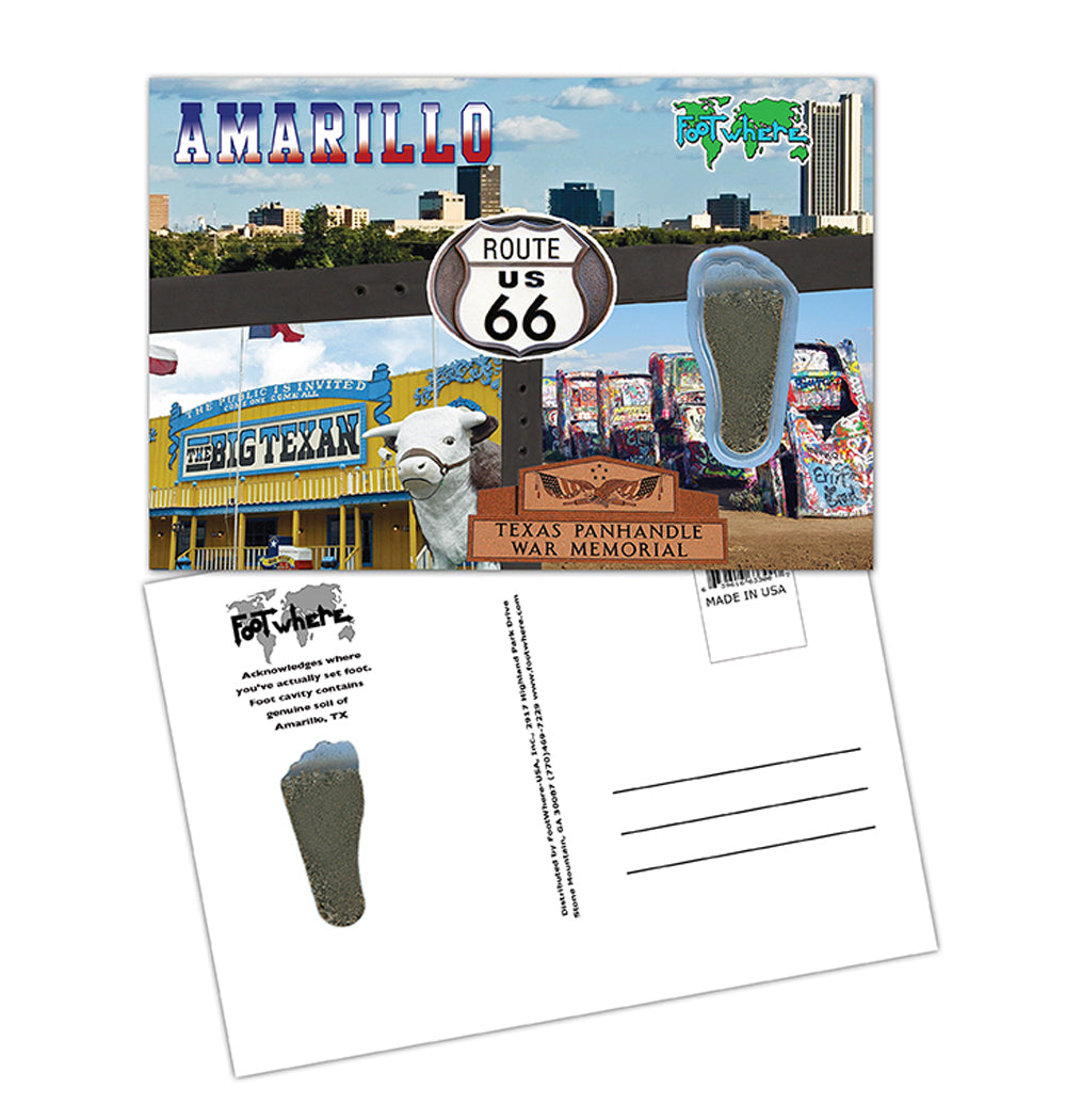Amarillo FootWhere Souvenir Postcard. Made in USA