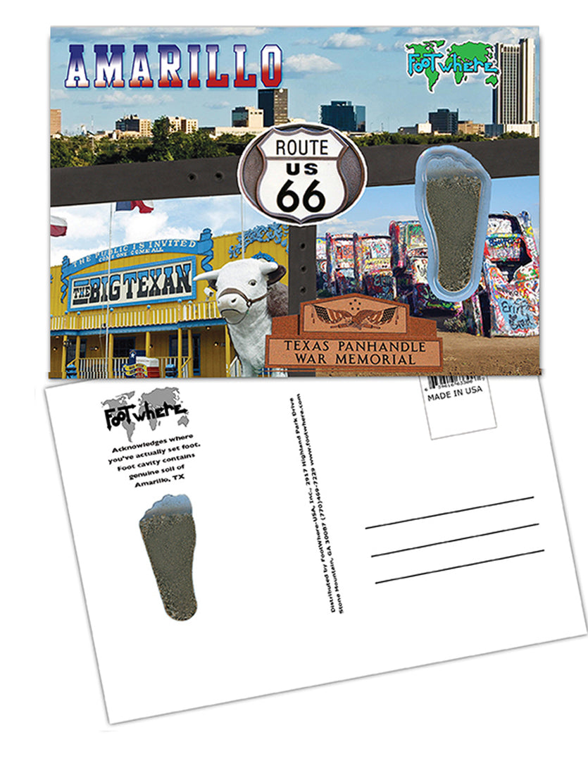 Amarillo FootWhere Souvenir Postcard. Made in USA