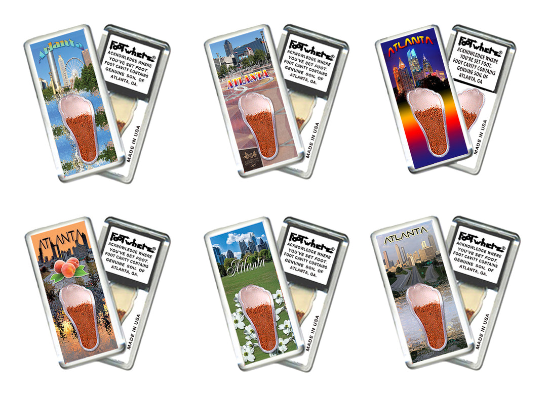 Atlanta FootWhere® Souvenir Magnet. 72 pieces/ 6 assorted styles.
