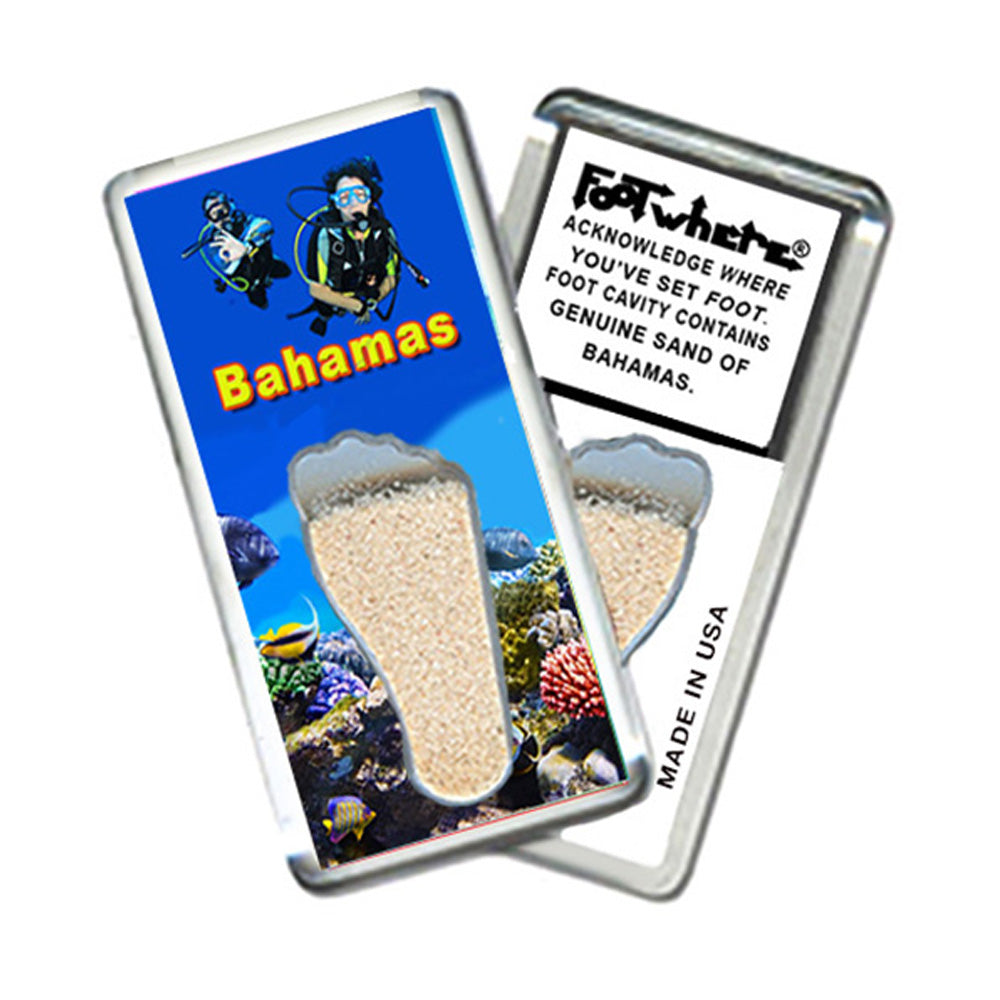 Bahamas FootWhere Souvenir Magnets. 72 pieces/6 assorted styles.