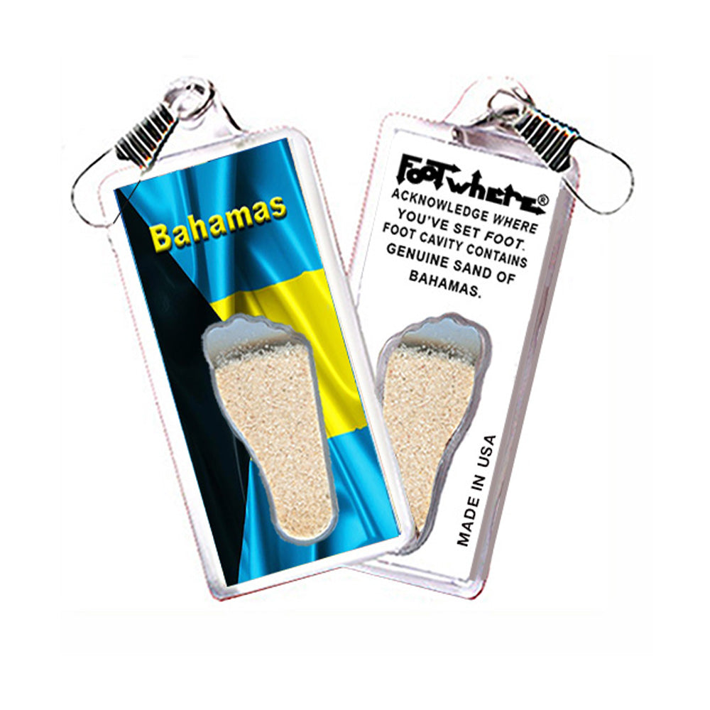 Bahamas FootWhere Souvenir Zipper-Pulls. 72 pieces/6 assorted styles.