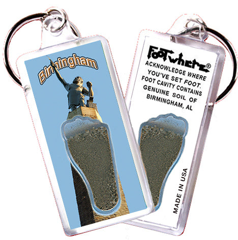Birmingham FootWhere® Souvenir Keychains. 72 pieces/6 assorted styles.